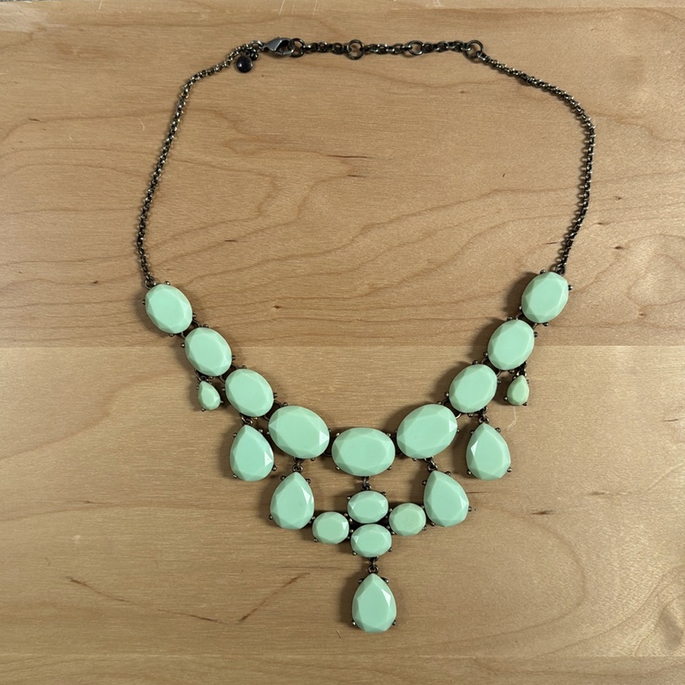 Jcrew Mint tear drop statement necklace